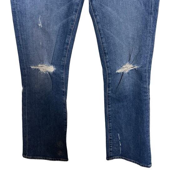 R13 Blue Distressed Kick Flare Cro Jeans Sz 27 - Picture 5 of 8